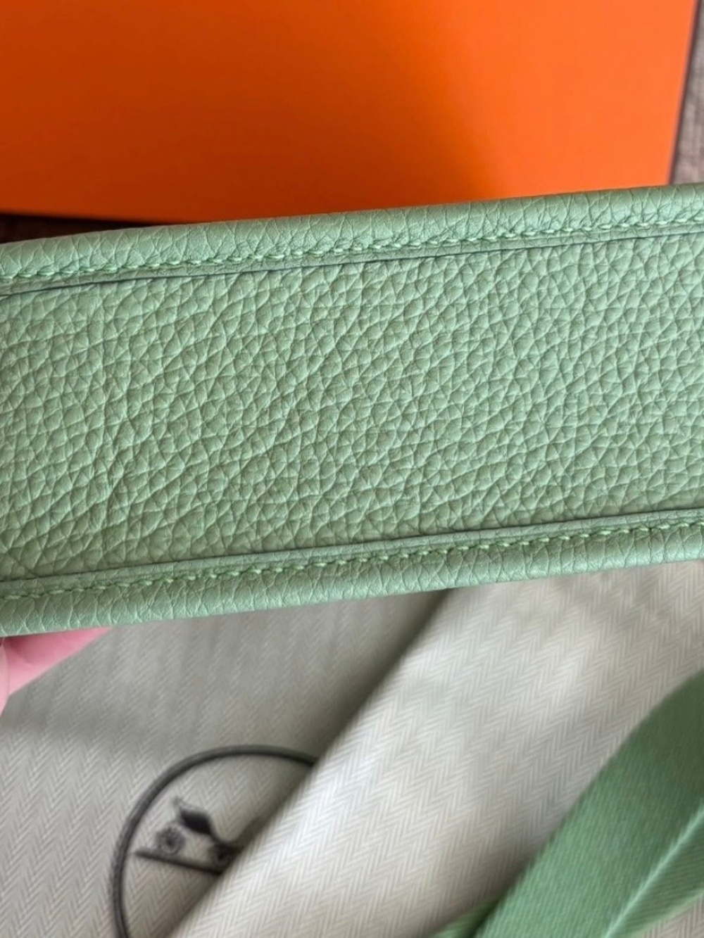 CRAZY LOW PRICE! Hermes Evelyne TPM Vert Criquet Palladium HW - Picture 8 of 10